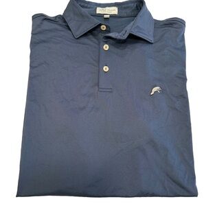 Peter Millar Summer Comfort Polo Shirt Men's Sz M Navy Blue Golf